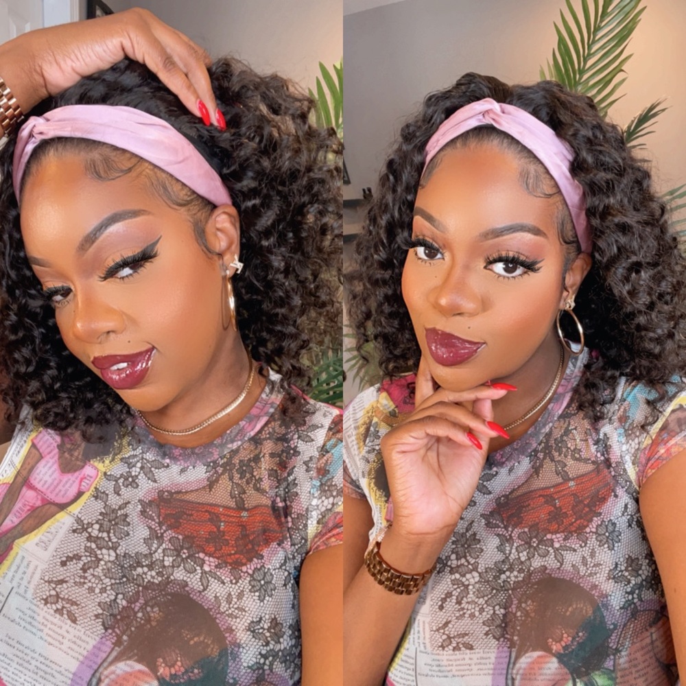 14” Deep Wave Headband Wig -Human Hair - Luvme Hair